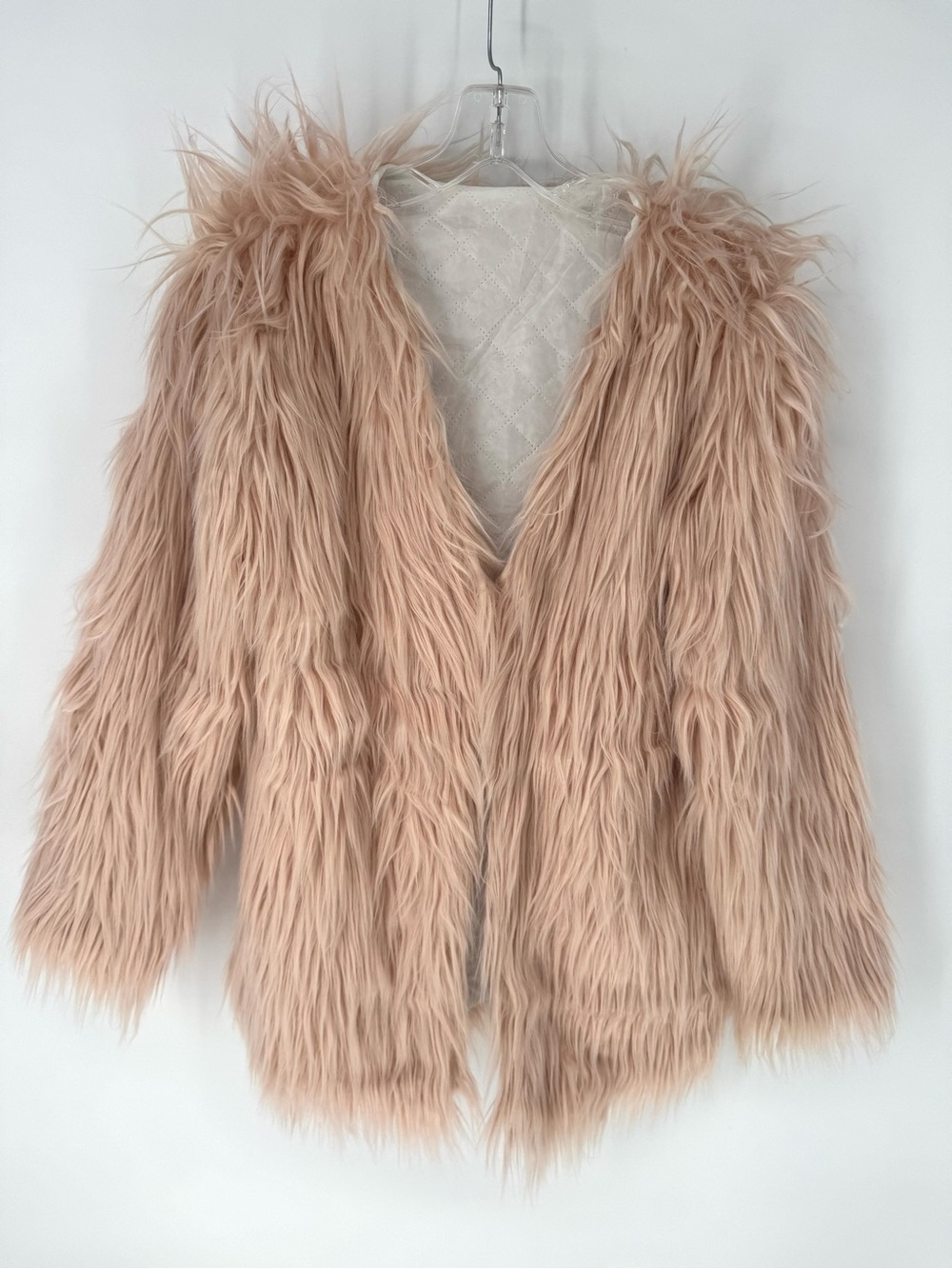 Shag Plush Teddy Coat - Blush Faux Fur Jacket